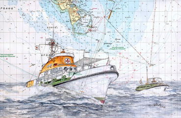 Kunstdruck des SK RUHR-STAHL mit Tochterboot